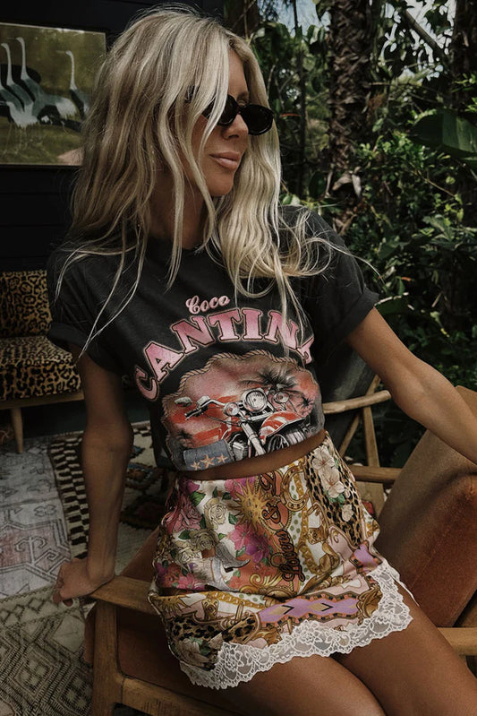 SPELL Cantina Biker Tee-charcoal