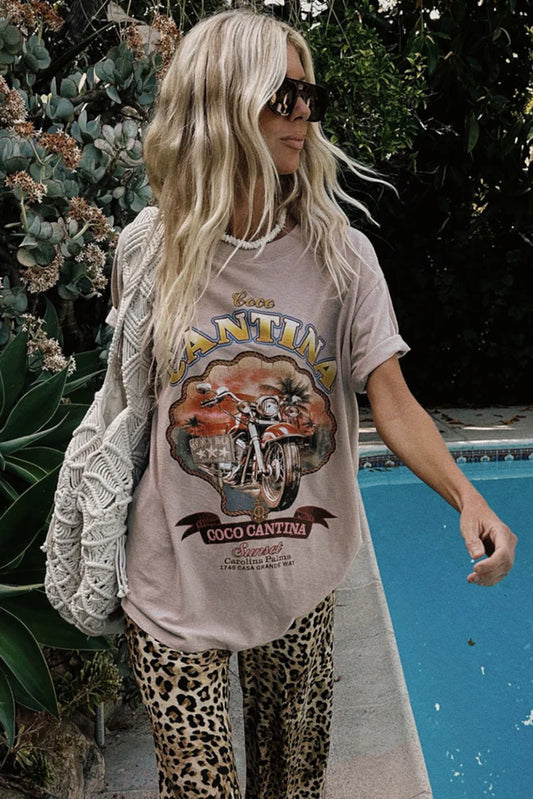 SPELL Catina Biker Tee-Taupe
