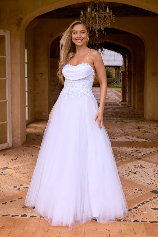 TANIA OLSEN Tropez Formal Dress-white
