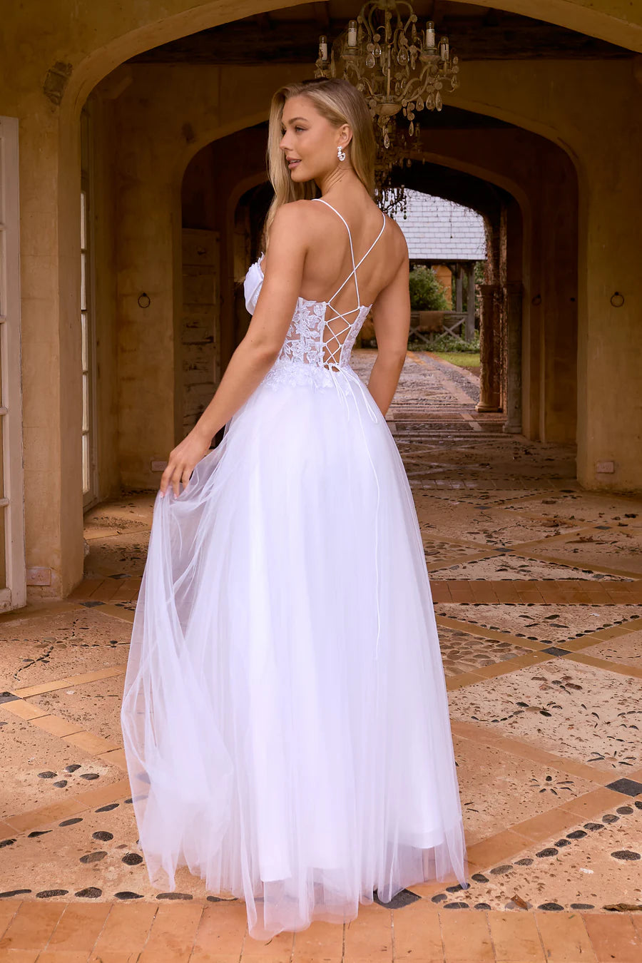 TANIA OLSEN Tropez Formal Dress-white