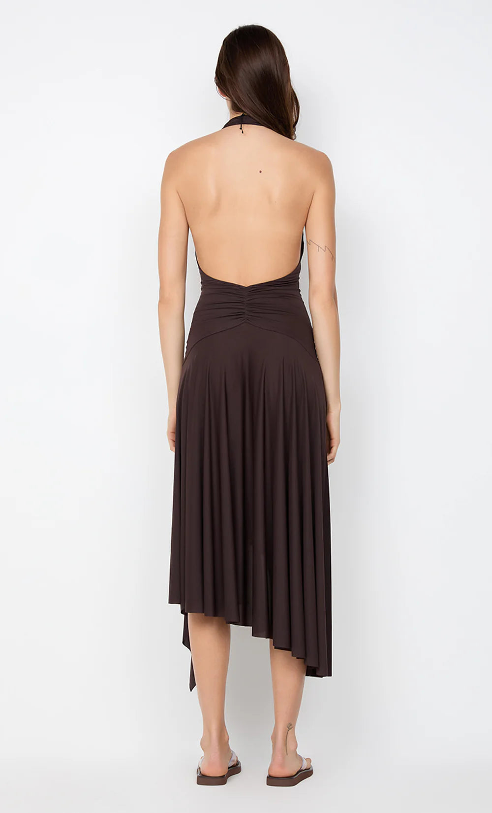 BEC + BRIDGE Nessie Halter Dress-dark chocolate