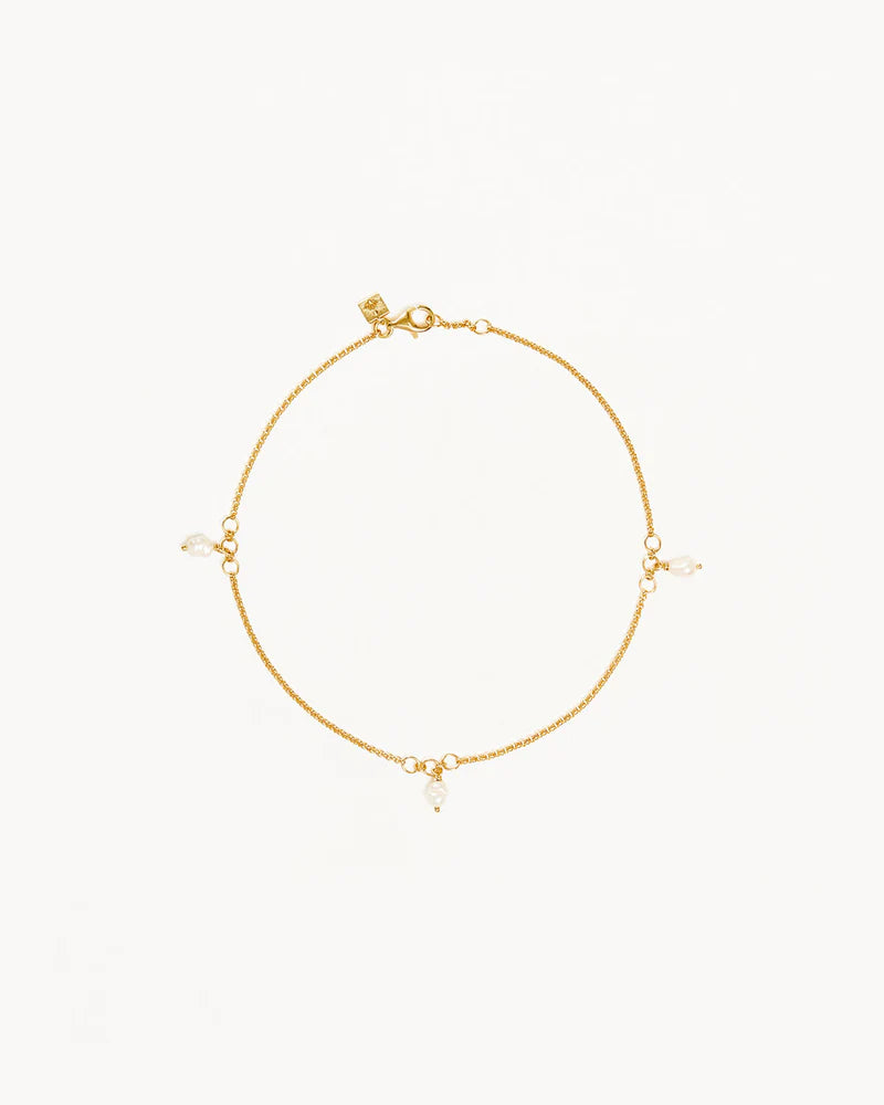 BY CHARLOTTE Gold Vermeil Grow with Grace Pearl Anklet