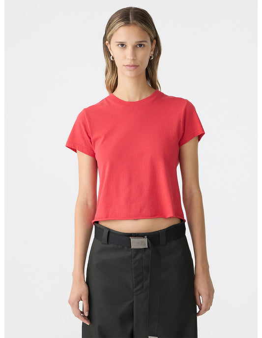 BASSIKE - Raw Edge Baby T-Shirt in Hibiscus