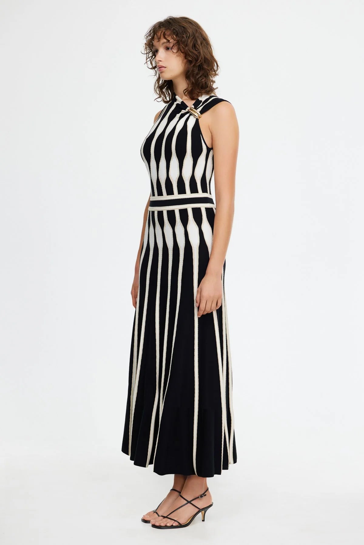 ACLER Beaford Midi Dress-black/white