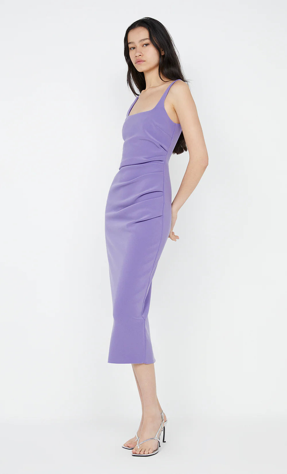 BEC + BRIDGE Karina Tuck Midi Dress-grape