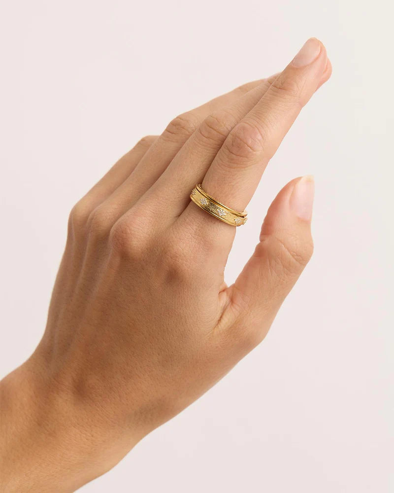 BY CHARLOTTE Breathe Spinning Meditation ring- Gold