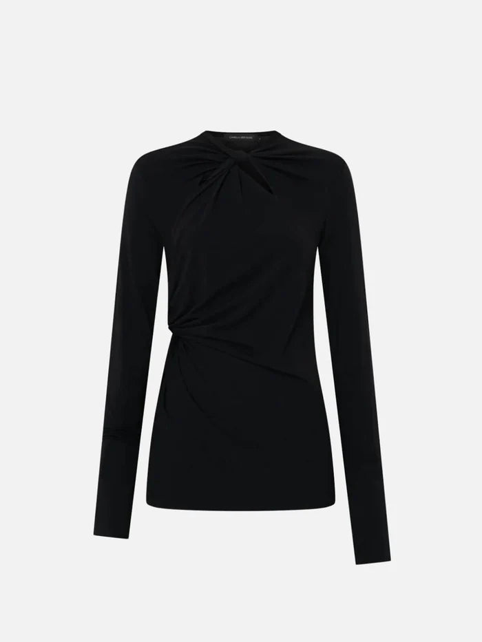 CAMILLA AND MARC - Felton Knot Long Sleeve Top in Black