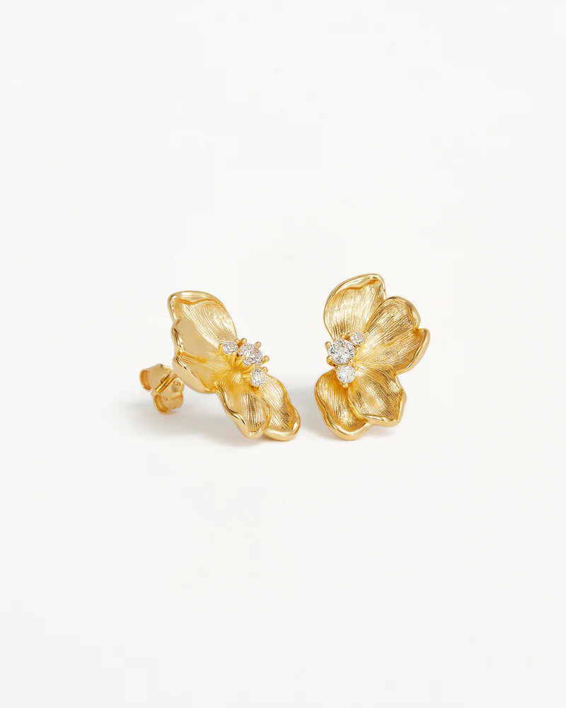 BY CHARLOTTE 18K Gold Plated Serene Lotus Statement Earring-gold