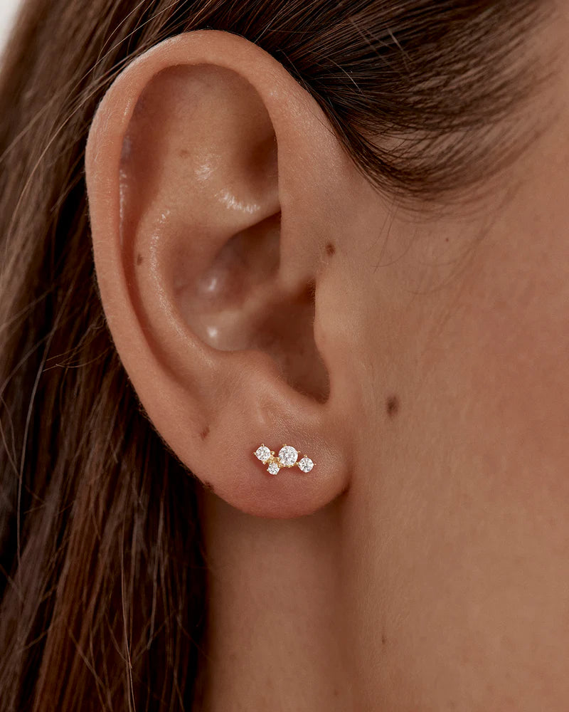 BY CHARLOTTE - Moon Dust Stud Earrings in Gold Vermeil