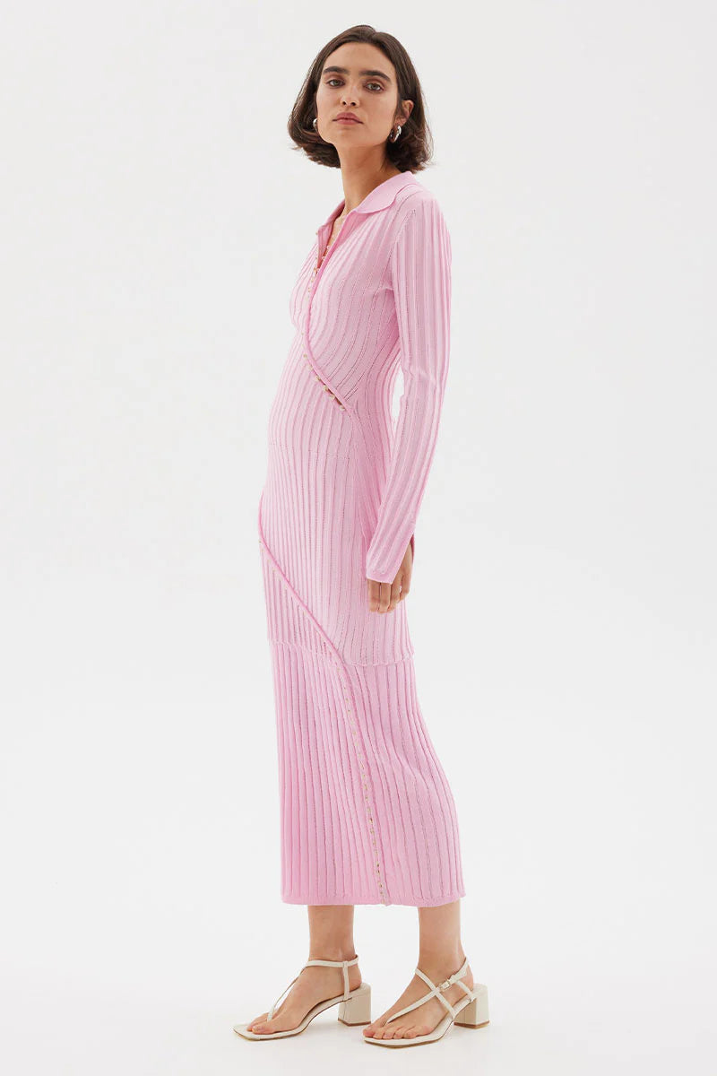 SOVERE Facet Knit Maxi Dress