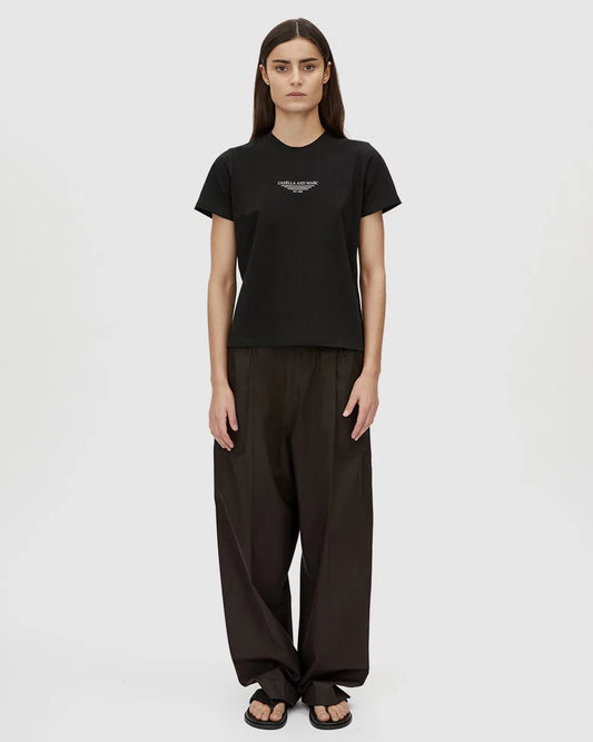 CAMILLA AND MARC - Janice Logo Tee Shirt in Chocolate Black