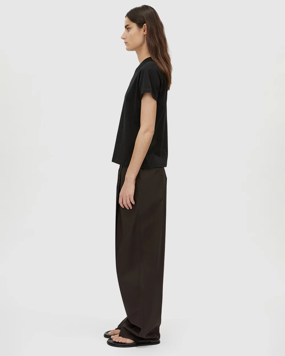 CAMILLA AND MARC - Janice Logo Tee Shirt in Chocolate Black