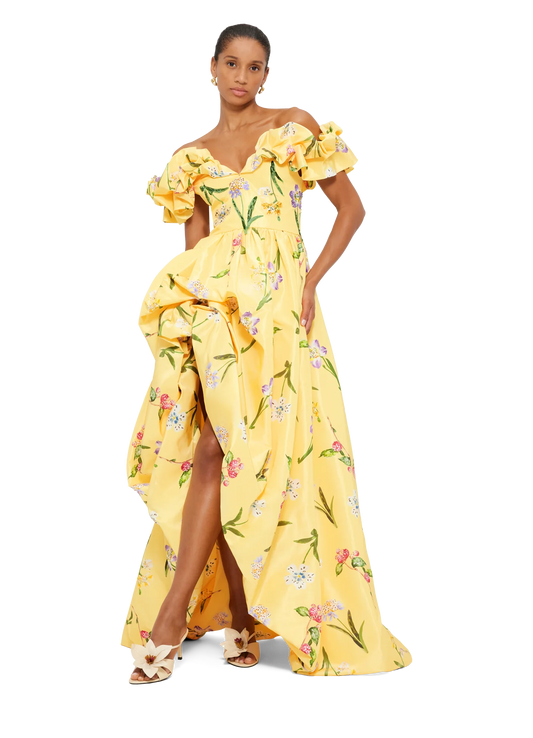 LEO LIN Maxime Voluminous Gown-wildflower sorbet