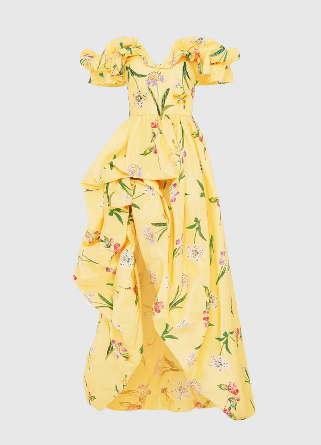 LEO LIN Maxime Voluminous Gown-wildflower sorbet