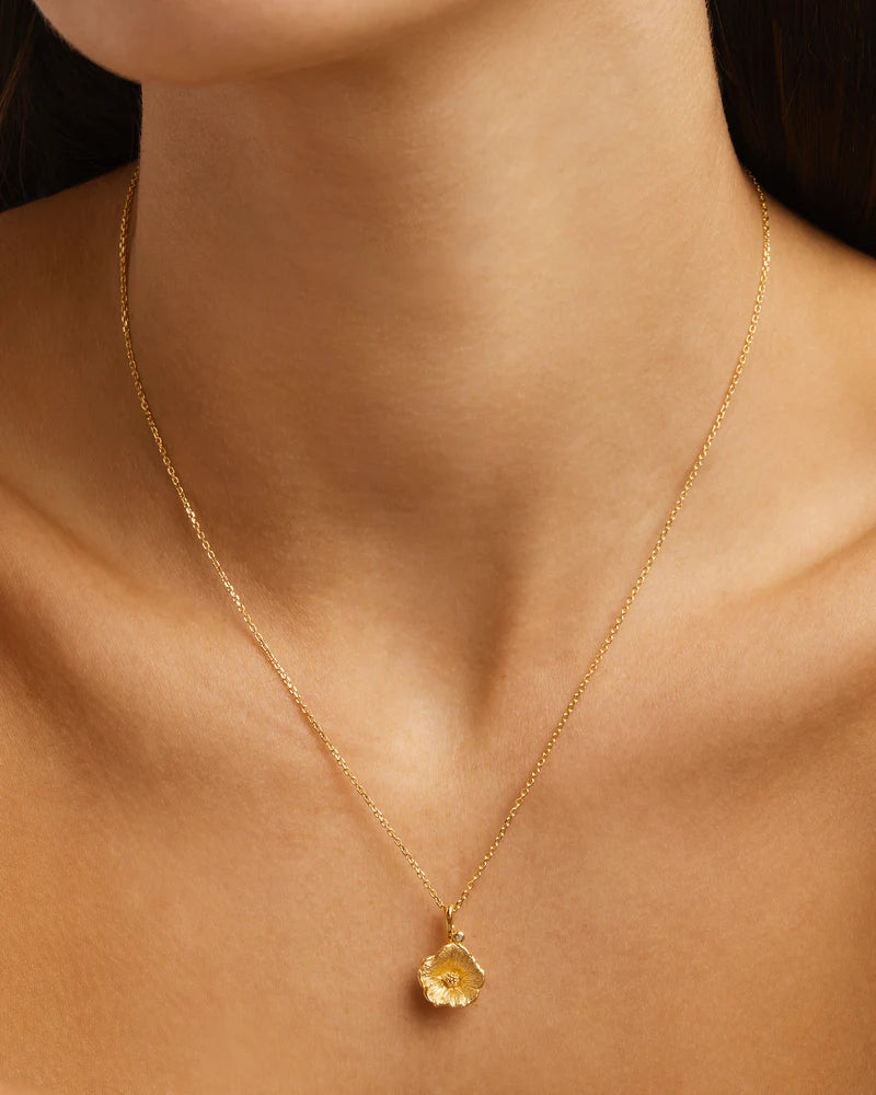 BY CHARLOTTE 18K Gold Vermeil Morning Glory Birthstone Necklace (September)-gold