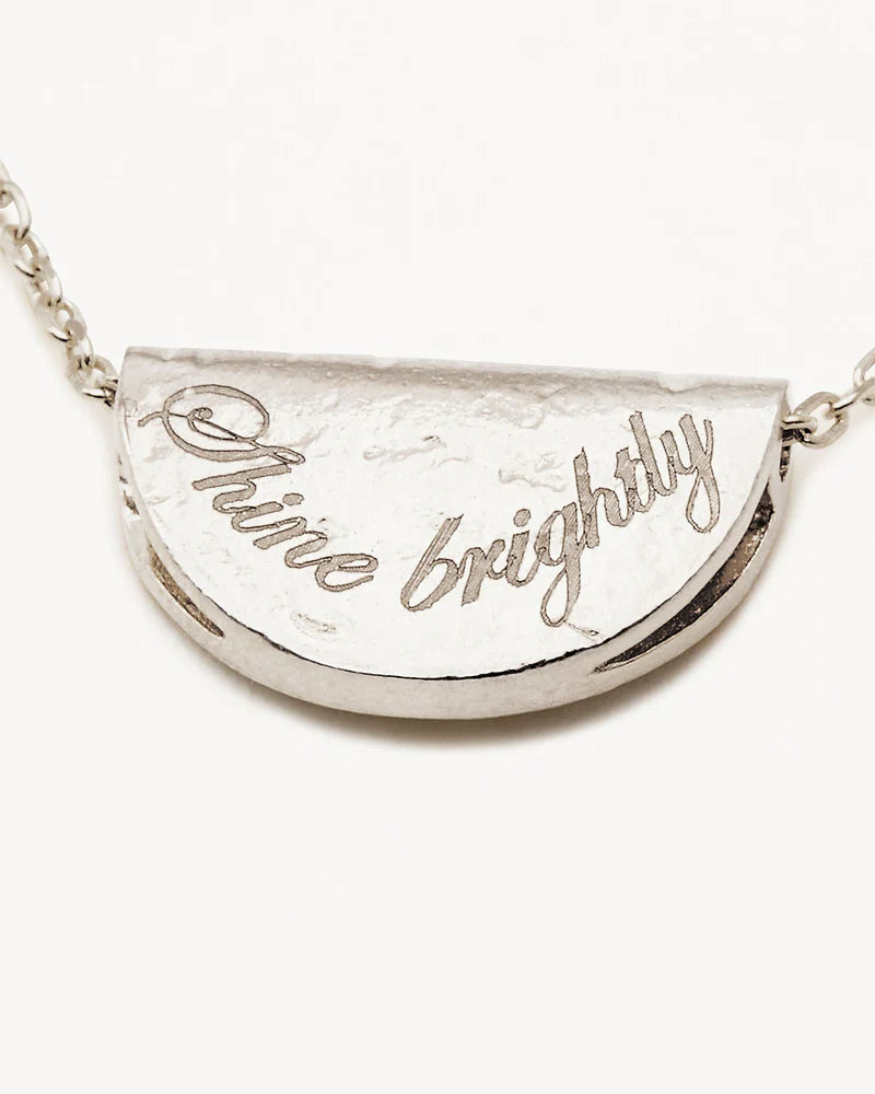 BY CHARLOTTE - Lotus Birthstone Necklace -April in Sterling Silver