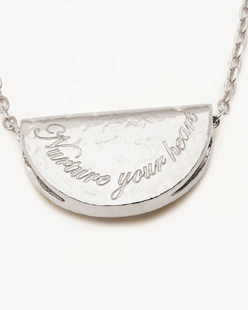 BY CHARLOTTE - Sterling Silver Lotus Birthstone Necklace - May - Emerald