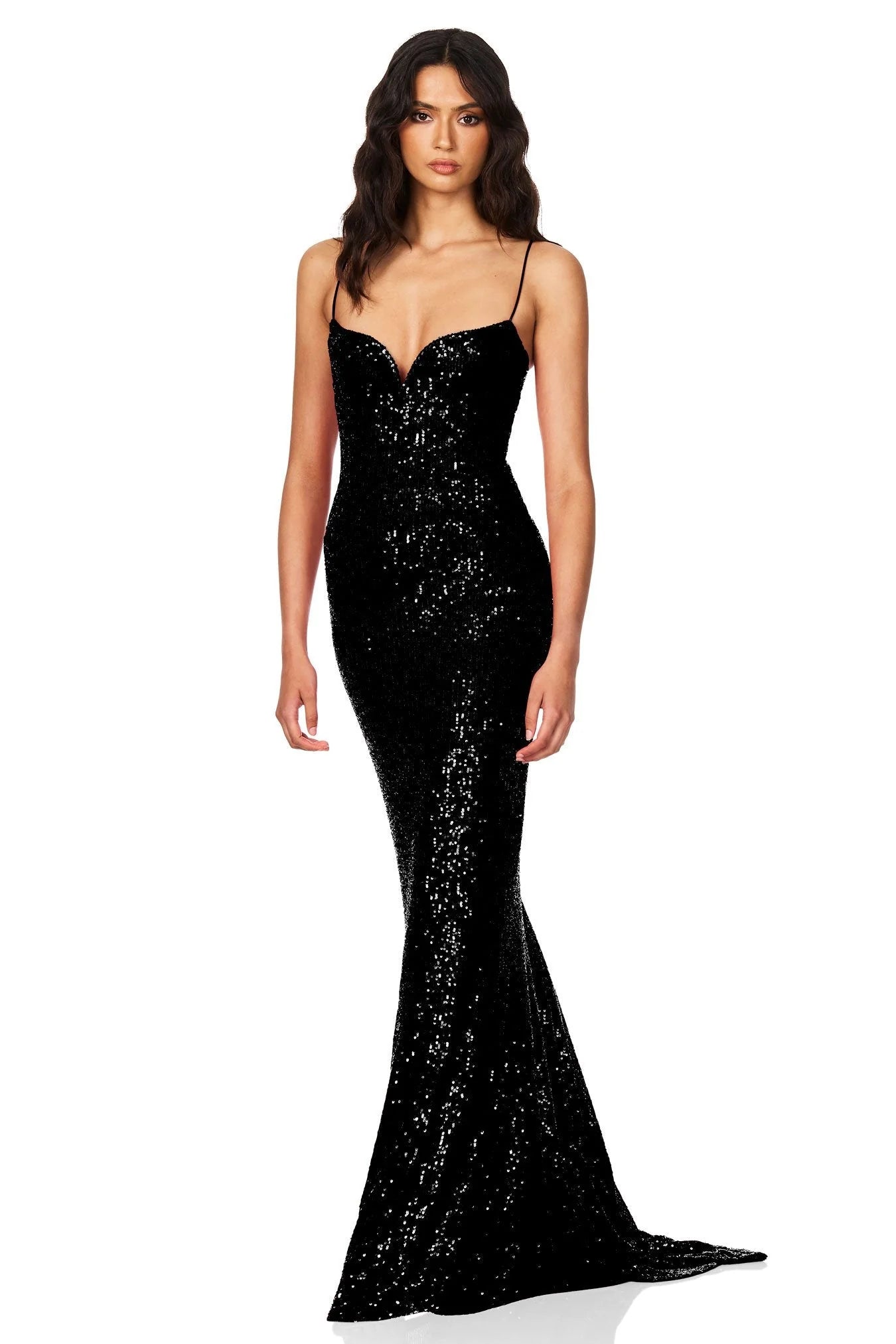 Nookie Serena Sequin Gown in Black