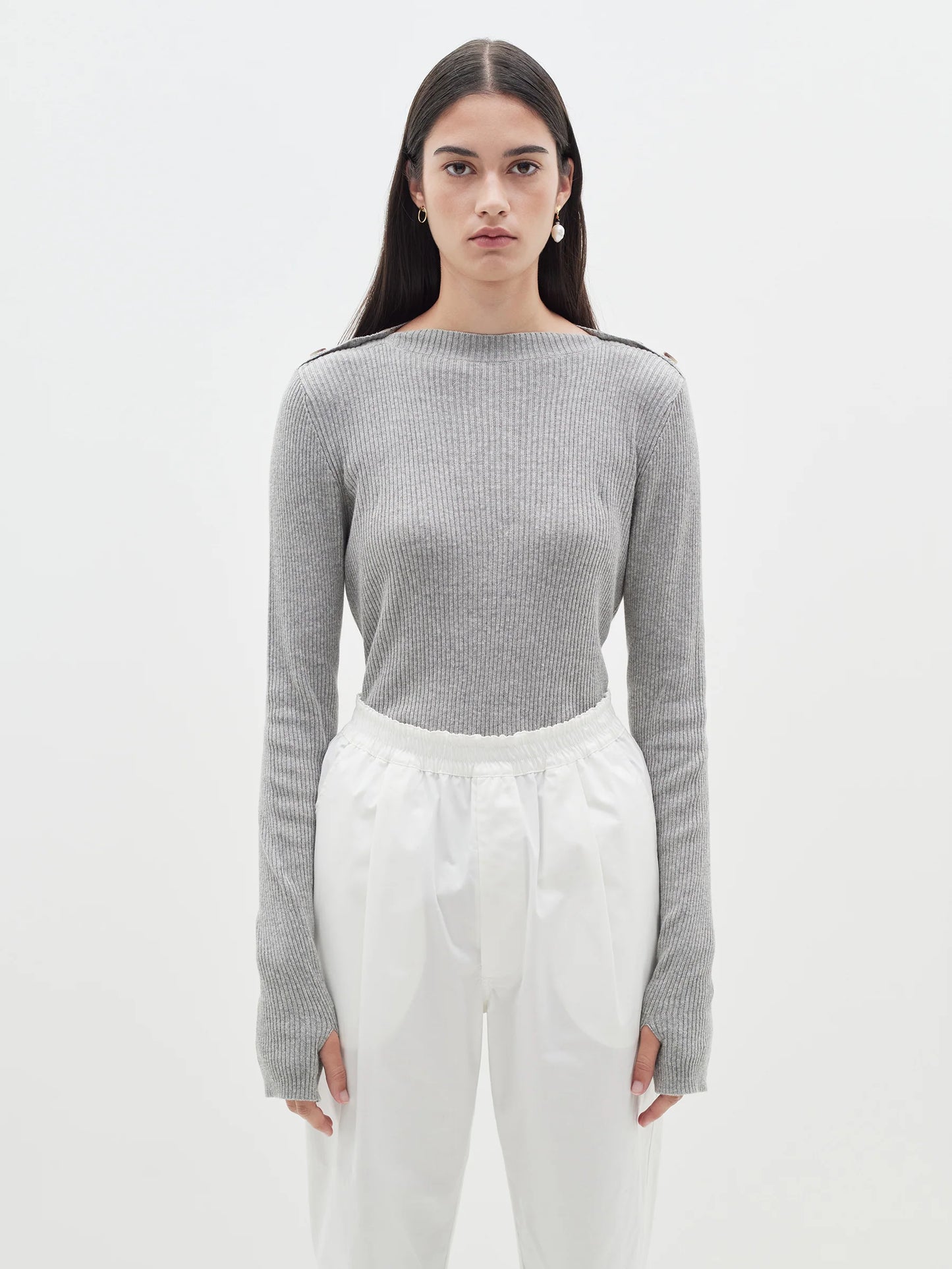 BASSIKE Button Detail Layering Knit