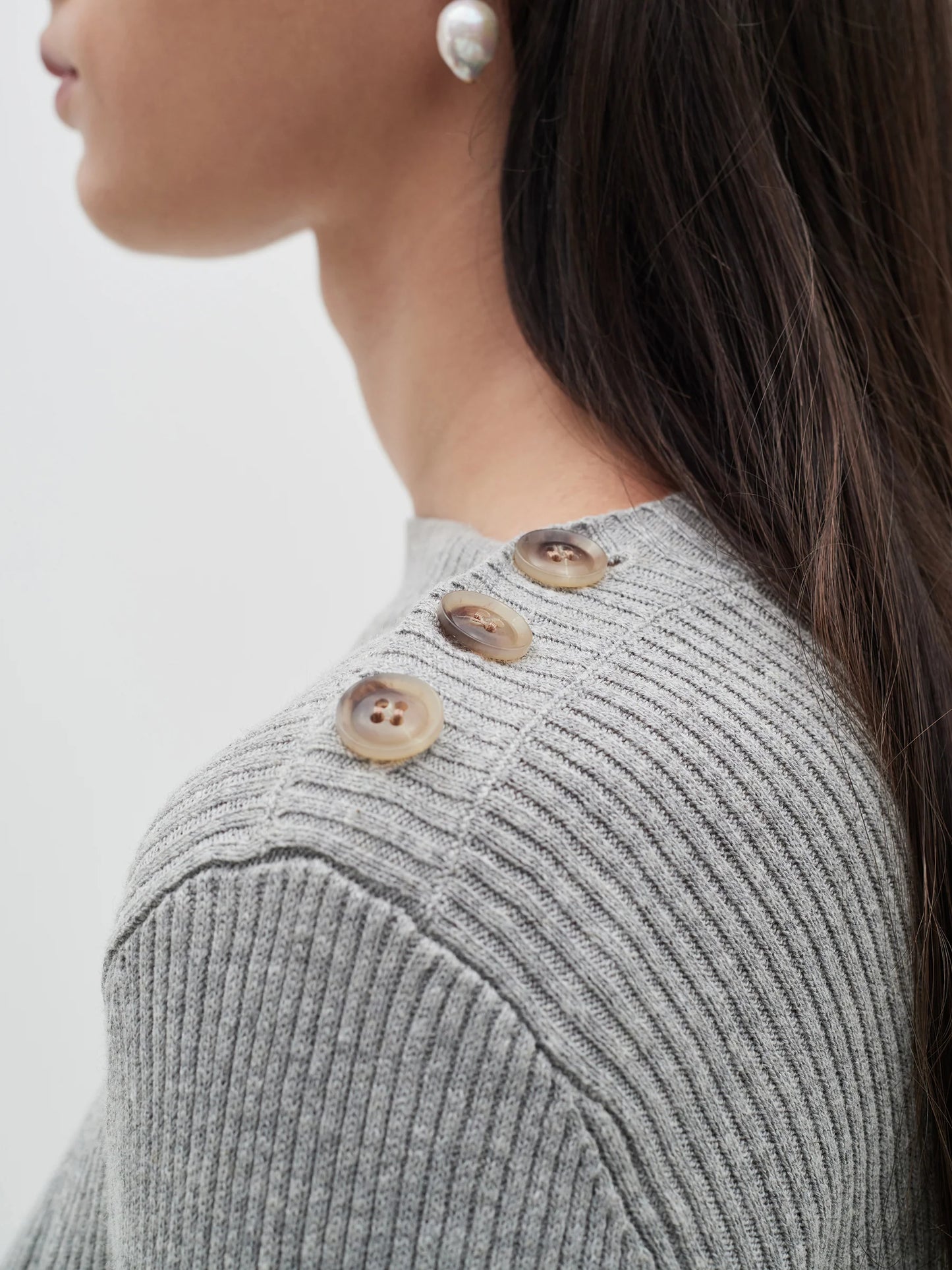 BASSIKE Button Detail Layering Knit