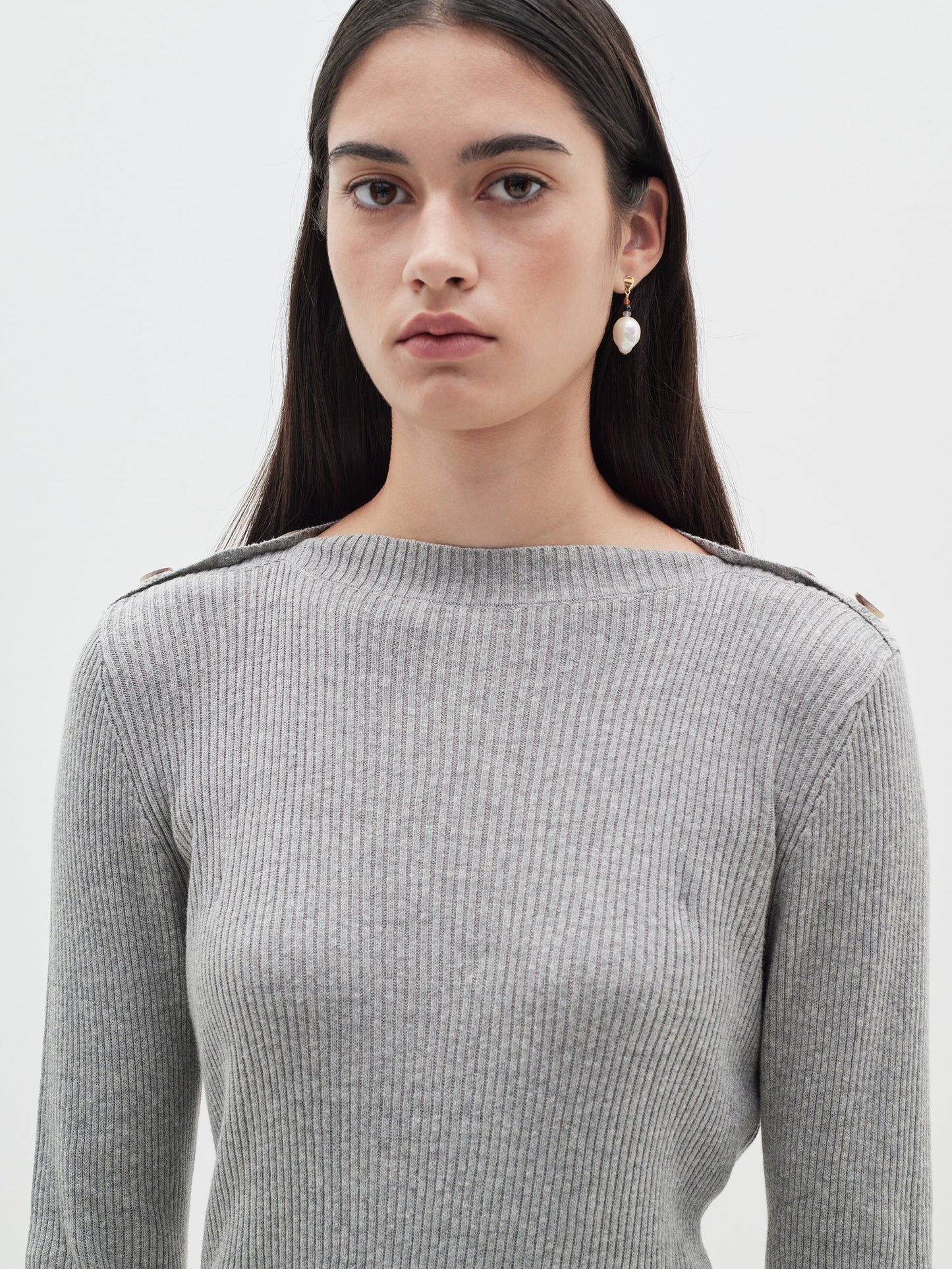 BASSIKE Button Detail Layering Knit