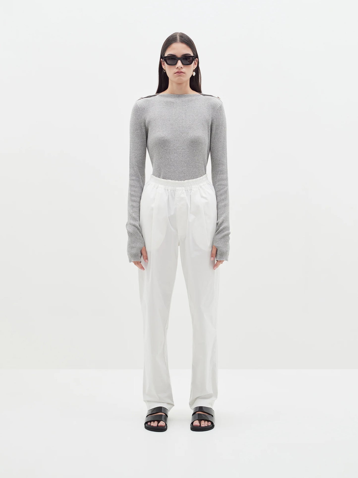 BASSIKE Button Detail Layering Knit