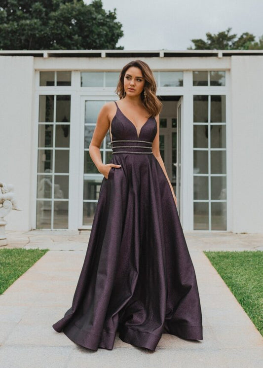 TANIA OLSEN Janelle Metallic Formal Dress