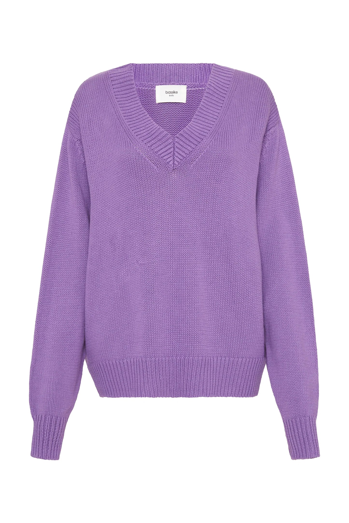 BASSIKE Cotton Linen V-Neck Boxy Knit