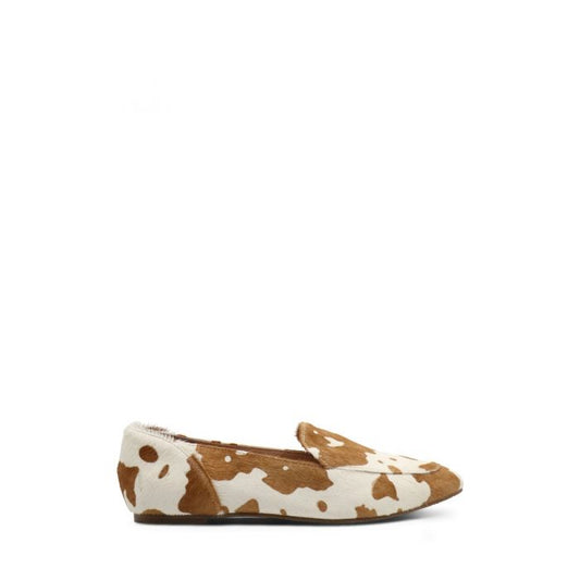 NUDE FOOTWEAR Daisy Tan Cow Print Loafer