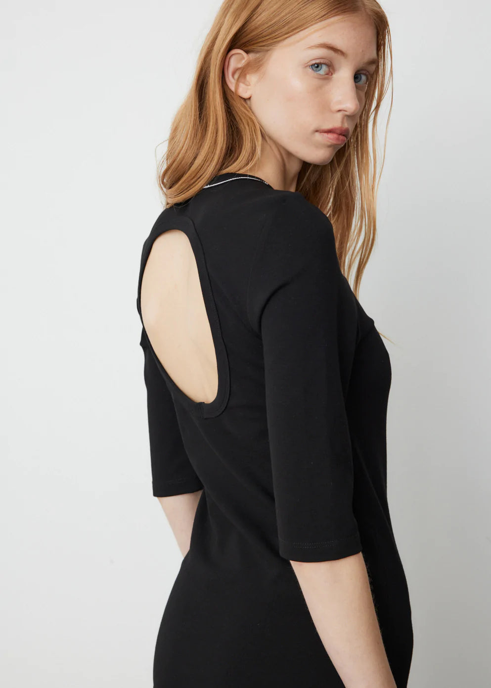 BASSIKE Viscose Jersey Cut Out T.Shirt