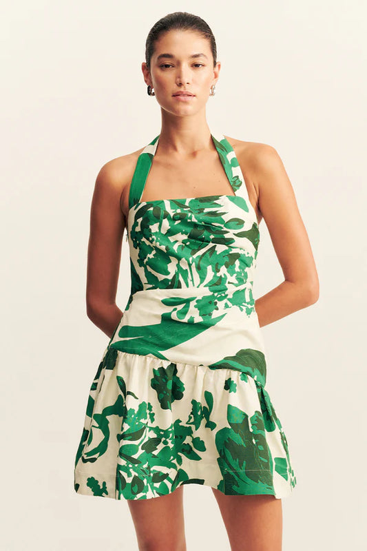 SHONA JOY Joni Halter Draped Mini-cedar blossom
