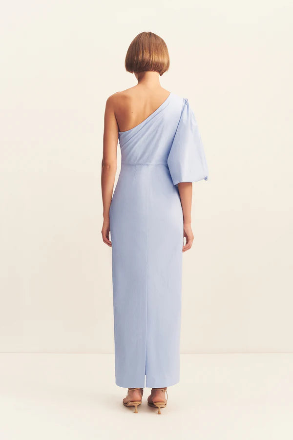 SHONA JOY Campbell One Shoulder Balloon Sleeve Maxi Dress-cornflower
