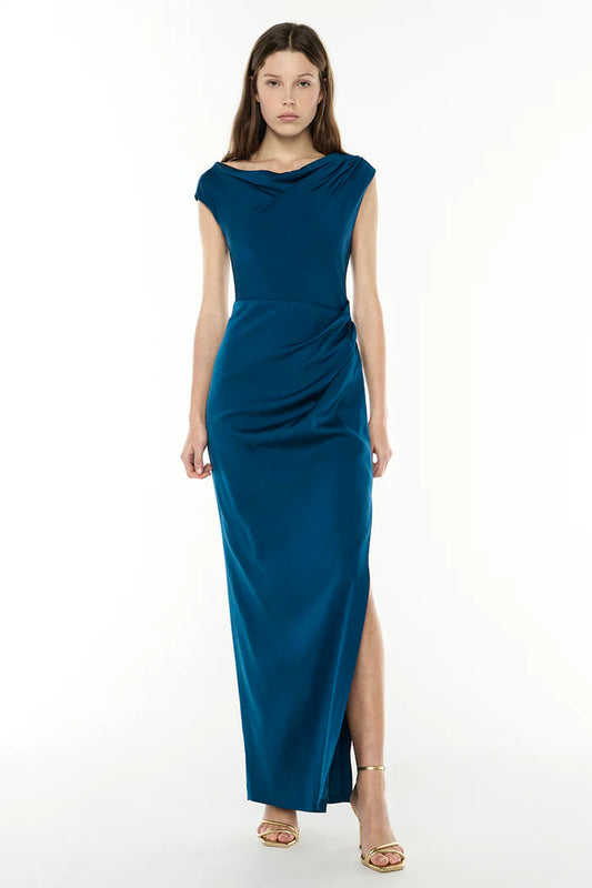 MANNING CARTELL Twighlight Reverie Drape Dress-peacock
