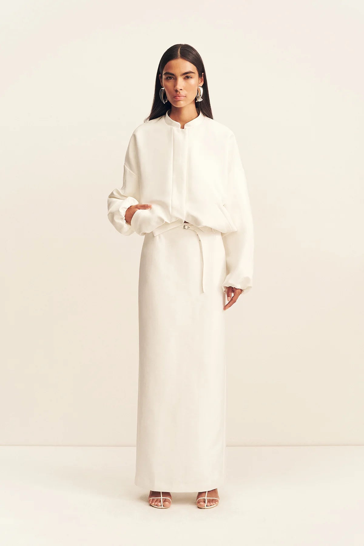 SHONA JOY - Otis Bomber Jacket in Ivory