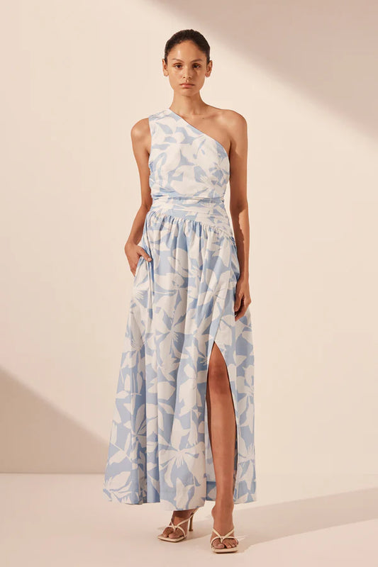 SHONA JOY Mamouina Gathered Maxi Dress