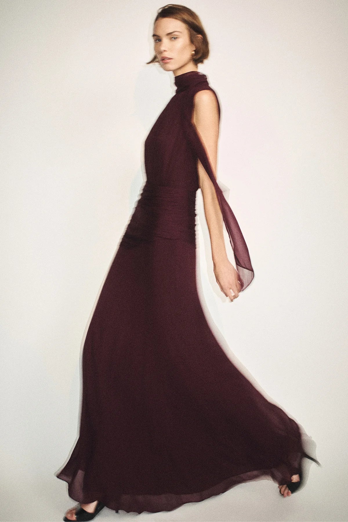 Shona Joy - Amina Scarf Neck Maxi dress IN WINE TASTING