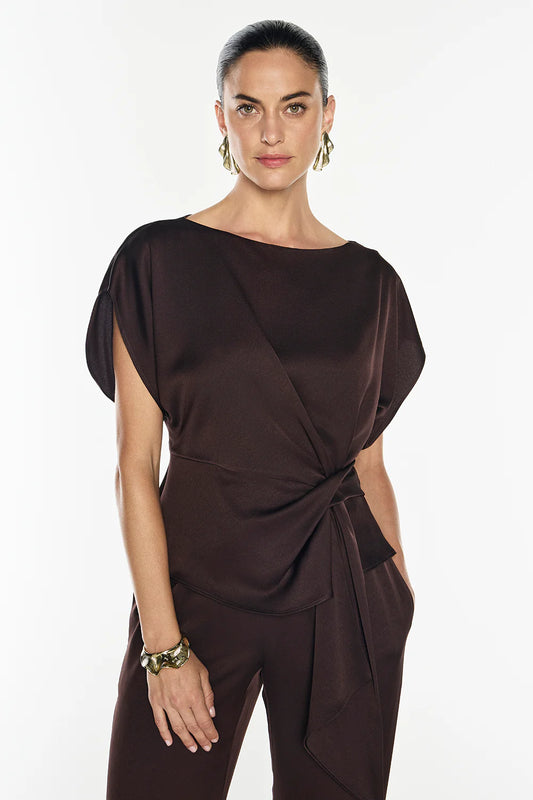 MANNING CARTELL - Glossed Over Drape Top in Truffle