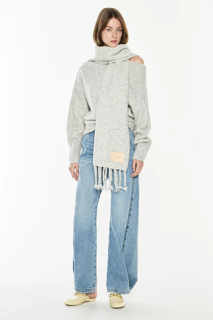MANNING CARTELL - Frame Of Mind Knit Top in Grey Marle/White