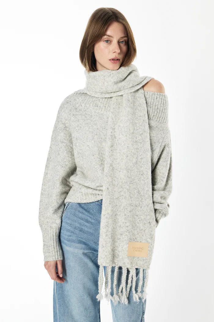 MANNING CARTELL - Frame Of Mind Knit Top in Grey Marle/White