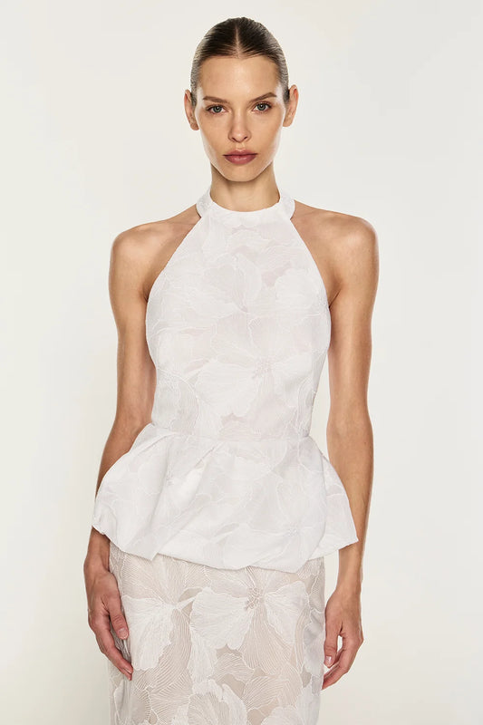 MANNING CARTELL - The Sheer Peplum Top in White