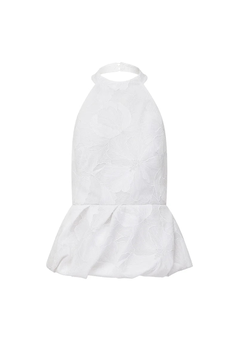 MANNING CARTELL - The Sheer Peplum Top in White