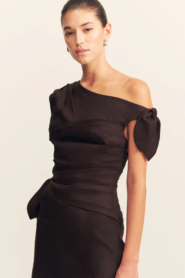 SHONA JOY - Brooks Asymmetrical Tie Mini Dress