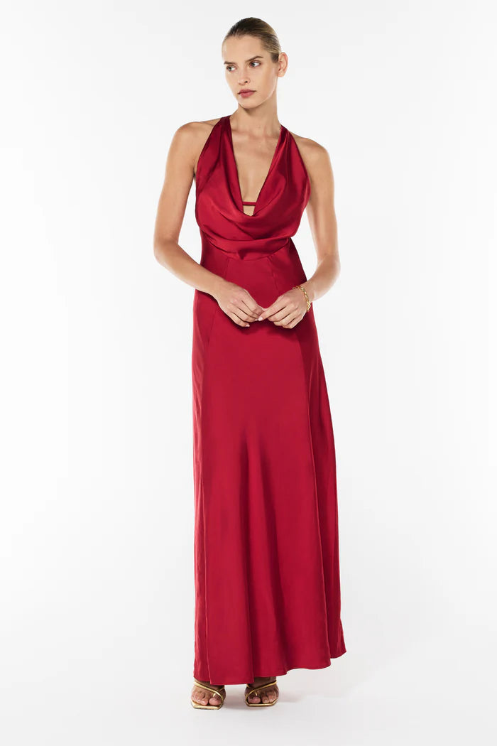 MANNING CARTELL Charmed Cowl Slip Dress- Ruby Red