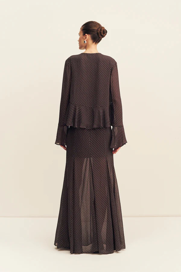 SHONA JOY Maddox Panelled Maxi Skirt Ristretto/Sky