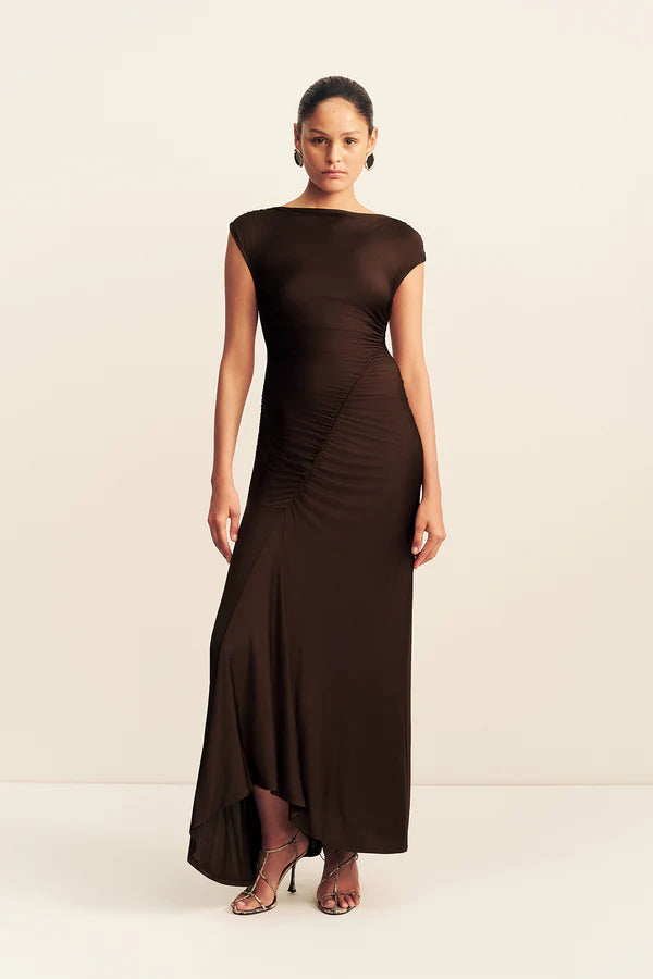 SHONA JOY - Miro Slinky Jersey Maxi Dress - Ristretto