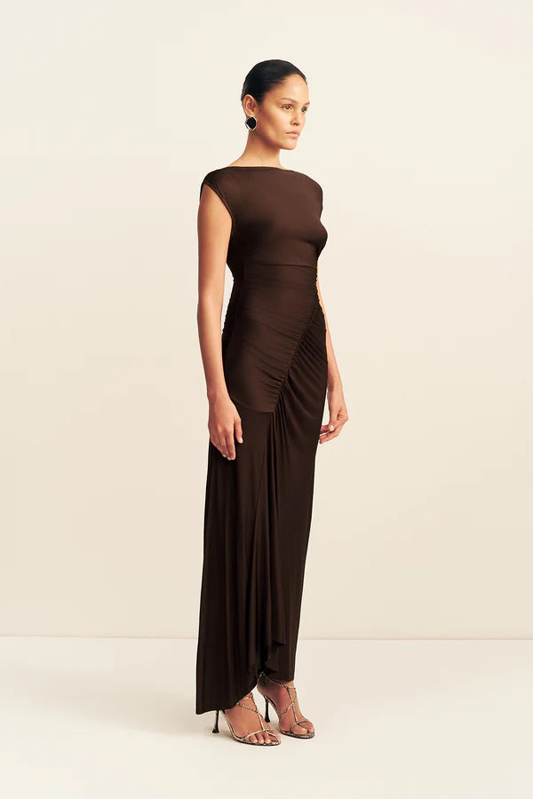 SHONA JOY - Miro Slinky Jersey Maxi Dress - Ristretto