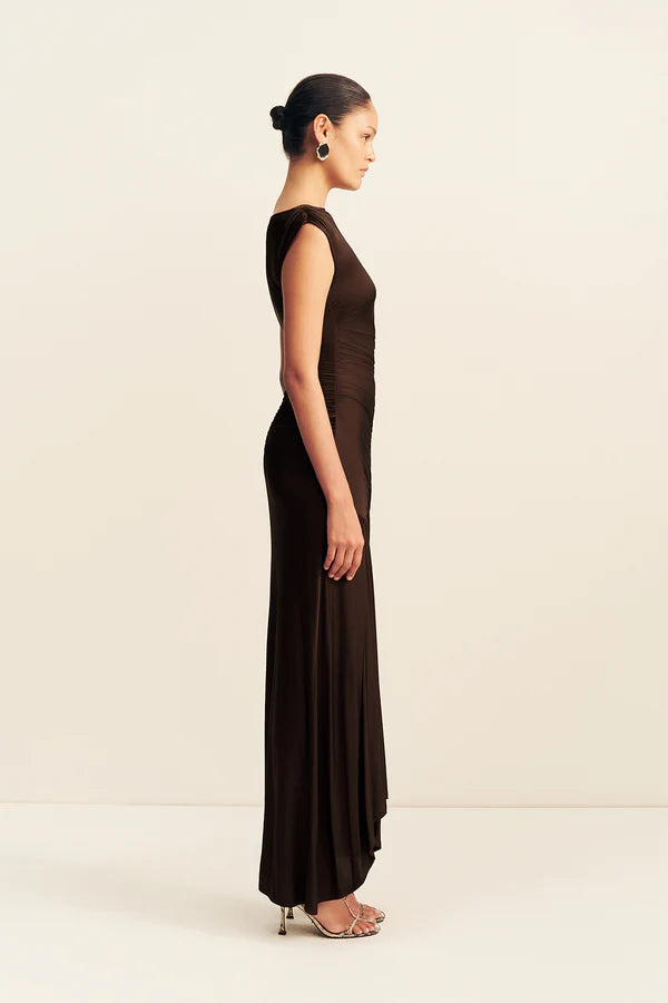 SHONA JOY - Miro Slinky Jersey Maxi Dress - Ristretto