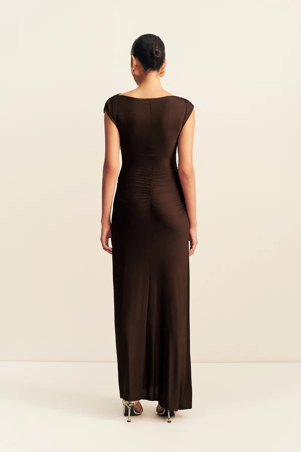 SHONA JOY - Miro Slinky Jersey Maxi Dress - Ristretto
