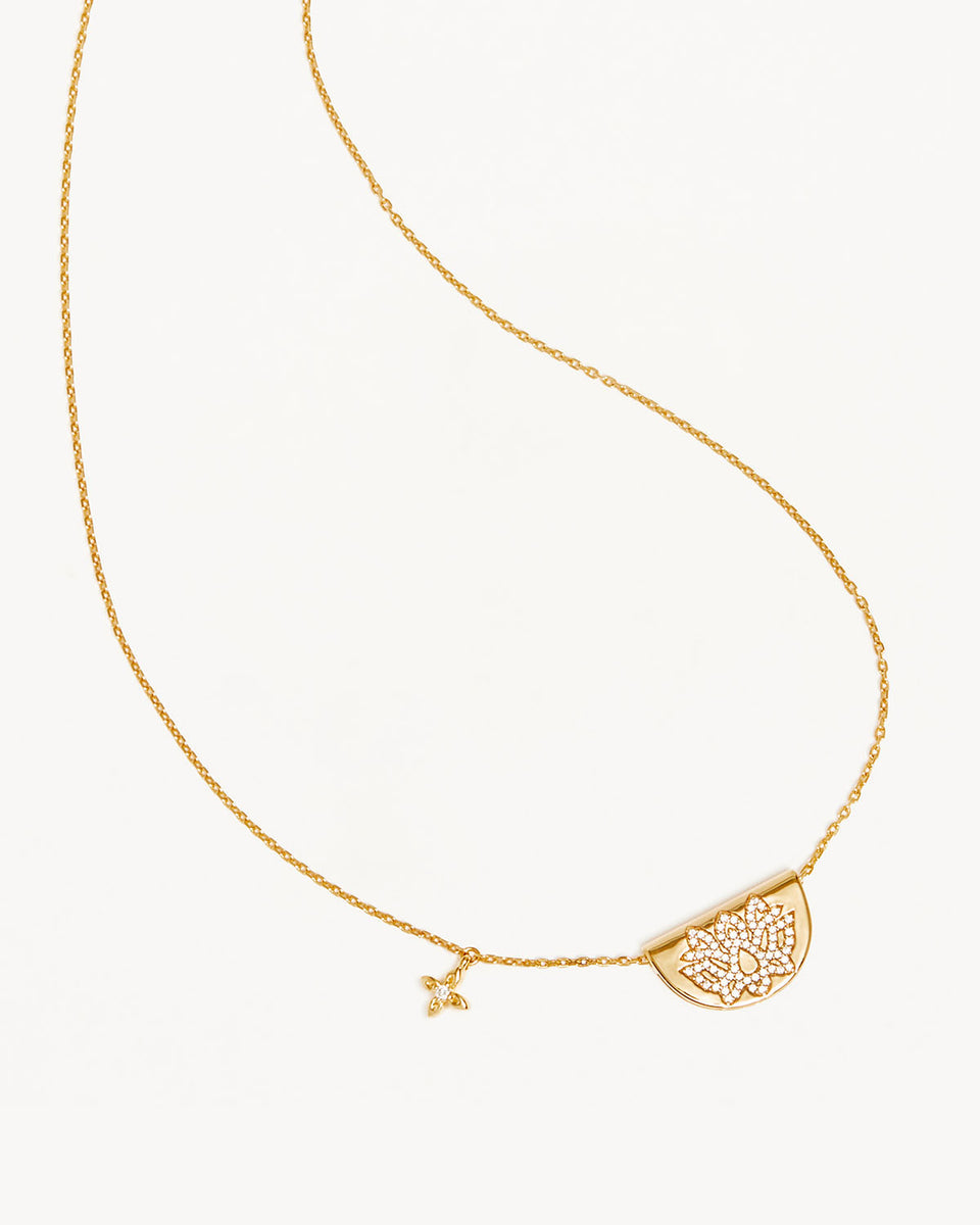BY CHARLOTTE - Live in Light Lotus Necklace in Gold Vermeil