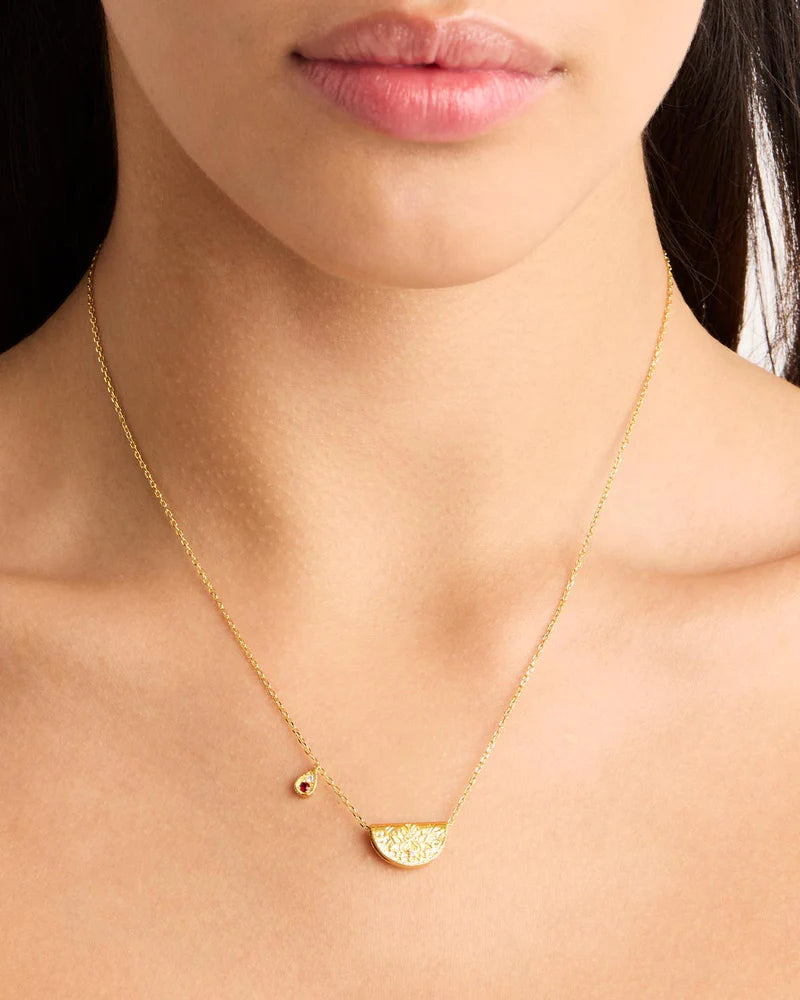 BY CHARLOTTE - Lotus July Birthstone Necklace in Gold Vermeil
